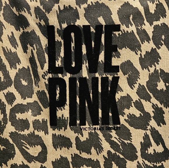 Vintage PINK by Victoria’s Secret Large Leopard Weekender Canvas Tote Bag - Picture 10 of 16